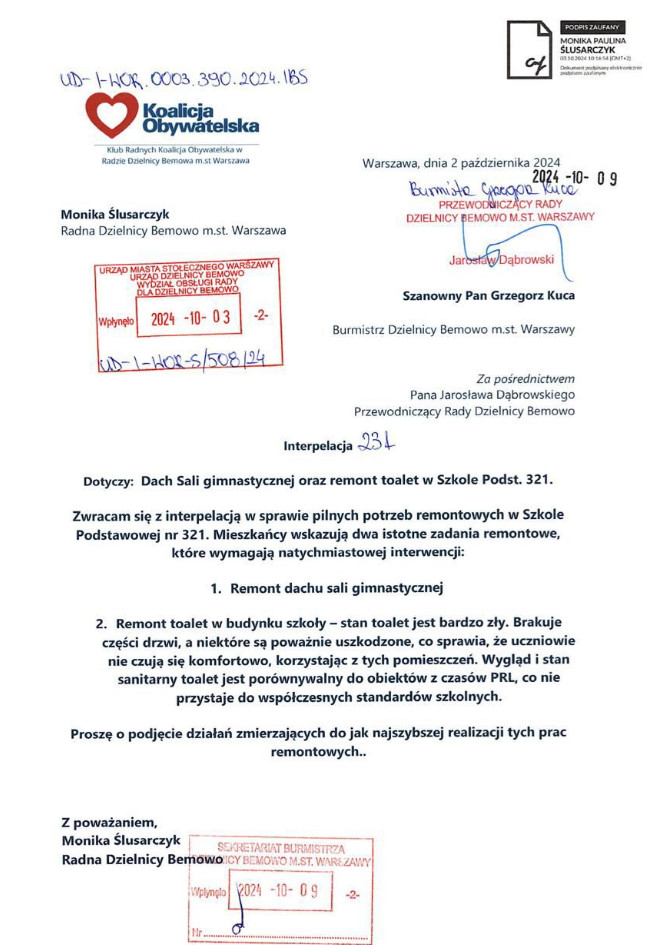 Dokument interpelacji